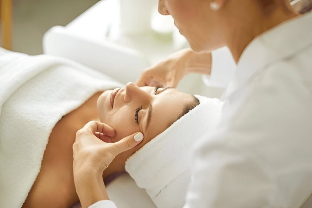 The 10 Hottest Beauty Treatments in Mumbai Right Now 13 woman lying with closed eyes and having face or head massage